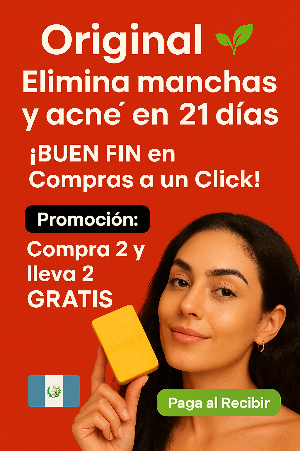 Jabón de Cúrcuma Original — 🔥 OFERTA DE ¡BUEN FIN! Compra 1  y llevate 1 Jabón de Regalo✨ – Elimina manchas y acné rápido 💛 Envío GRATIS 🚚 y Pago al Recibir 💵